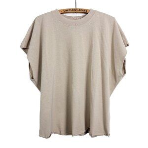 Aritzia TNA Womens Oversized Sleeveless Top Graphic 7 Cream Size Small